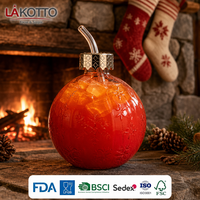 Bouteille en verre rouge brillant LAKOTTO 370 ml avec paille – Vente en gros de verrerie, approvisionnement en vrac, cadeau promotionnel, impression de logo personnalisé, OEM