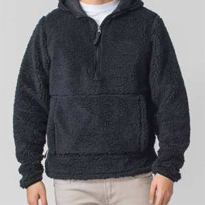 Venta al por mayor de las mujeres de lana pulóver con capucha de invierno negro Sherpa Sudadera con capucha OEM logotipo personalizado Casual prendas de vestir exteriores de las mujeres Top - Product Image 4