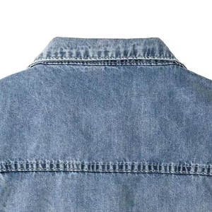 Gilet en jean de style nouveau pour hommes sans manches Logo personnalisé avec impression OEM Gilet en jean de haute qualité respirant de couleur unie pour hommes - Product Image 6