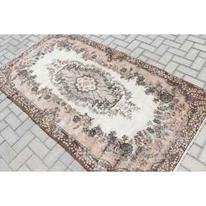 Tapis turc 3,8x7 pieds (116x212 cm), tapis vintage marron patchwork - Product Image 4