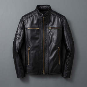 Men's <b>Genuine</b> <b>Leather</b> <b>Jacket</b> for men Plus Size Hooded Biker Style Breathable Reversible Pattern Winter Collection <b>jacket</b> for men - Product Image 1