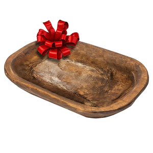 ชามแป้งไม้ตกแต่งสำหรับตกแต่งชามยาวถาดไม้แกะสลักด้วยมือสำหรับตกแต่งตรงกลางโต๊ะ - Product Image 2