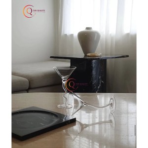 ที่เขี่ยบุหรี่หินอ่อนแท้หรูหราสีดำเงางามถาดเก็บสนิมบนโต๊ะสำหรับบ้านและร้านอาหาร - Product Image 4