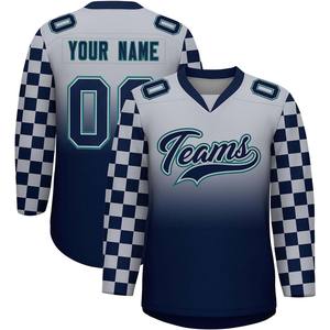 Fait sur mesure Allover imprimé tissu à séchage rapide vente en gros professionnel Teamwear respirant Durable OEM maillots de hockey sur glace - Product Image 4