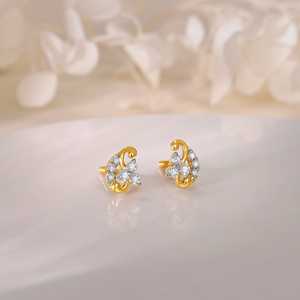 Boucles d'oreilles mini diamant doré - Product Image 5