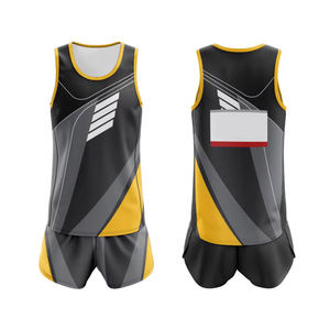Ropa deportiva para correr con logotipo personalizado y precio al por mayor para adultos, uniforme de campo de pista con impresión por sublimación, ropa para correr de alta visibilidad - Product Image 1