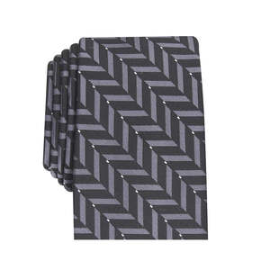 Corbata de Microfibra con Estampado Geométrico para Hombre Alfani, Talla Regular, Diseño Formal a Rayas Jacquard, Logotipo Personalizado, Color Negro, Caja de Regalo - Product Image 2