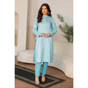 Conjunto de Camisa y Pantalón de Jacquard con Lurex para Mujer KST-43027 - Product Image 3
