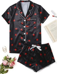 Ensemble de nuit 2 pièces pour femmes, bonne qualité, vêtements de nuit, Lingerie Sexy en Satin, pyjamas, short moulant - Product Image 6