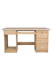 Bureau debout commercial de luxe moderne et personnalisable en bois, réglable en hauteur, avec tiroir, de haute qualité