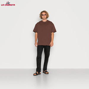 Camisetas de gran tamaño personalizadas con hombros caídos de alta calidad 2023 para hombre, camisetas ligeras lisas de algodón 100%, diseños personalizados - Product Image 5