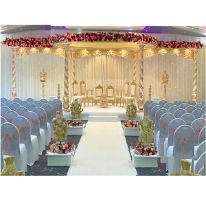 Mandap de mariage en bois en spirale, décoration de mandap en bois de style rustique fusion à Glasgow, mandap de mariage traditionnel en spirale au Royaume-Uni - Product Image 1