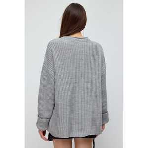 Pull en crochet décontracté surdimensionné 100% acrylique col rond - Product Image 5