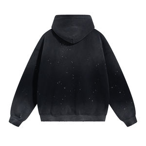 เสื้อฮู้ดสีสเปรย์โอเวอร์ไซส์วินเทจซักกรดมีฮู้ดเสื้อสเวตเชิ้ตมีฮู้ดเปิดไหล่ปล่อย - Product Image 2