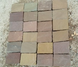 DYB Pavés de grès multicolores durables en pierre d'aménagement paysager pour allées et allées de jardin avec surface fendue - Product Image 2