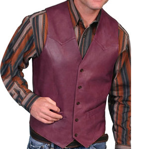 Mono Riders Gilet de motard pour homme en velours côtelé rouge, tendance, style urbain décontracté, respirant, avec poches et fermeture éclair, tricoté, grande taille - Product Image 2