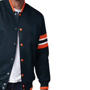 Vestes universitaires à manches personnalisées et à rayures avec couleurs et logos personnalisés Veste universitaire chaude Letterman pour unisexe - Product Image 3