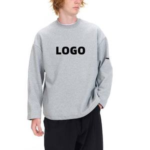 Último diseño logotipo personalizado bordado hombres 100% algodón polar pulóver cuello redondo sudaderas transpirables de secado rápido - Product Image 1