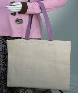 Sacs fourre-tout pour femmes en coton biologique 100% grande capacité, impression de logo personnalisé, écologiques, réutilisables, avec fermeture éclair, pour un usage quotidien - Product Image 4