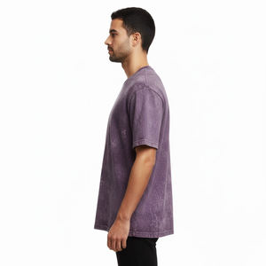 เสื้อยืดชายลายกรดฟอกสีอ่อนแบบพรีเมี่ยมผ้าคอตตอน100% นิ่มแห้งเร็วระบายอากาศได้ดีมีสไตล์สวมใส่ในยิม - Product Image 3