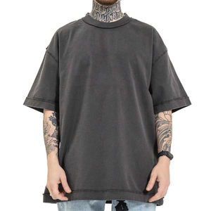 Meilleur Streetwear personnalisé pour hommes, T-shirt délavé à l'acide, Sérigraphie surdimensionnée en coton à manches longues, Tops longs superposés - Product Image 4