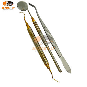 ชุดอุปกรณ์ทันตกรรมพื้นฐานทำจากเหล็กเคลือบสีรุ้งชุดเครื่องมือมีที่จับแบบกลวงที่ผ่านการฆ่าเชื้อแล้วประกอบด้วยที่ปิดปาก - Product Image 3