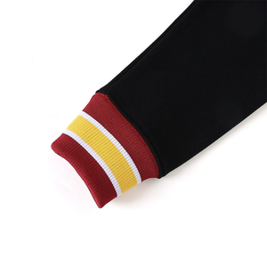 Pull en molleton haut de gamme Elite pour femme, col rond, rayures rouges et jaunes signature |   Coupe-vent écologique pour l'hiver |   Style Confortable - Product Image 3