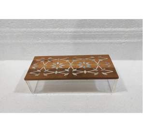 Boîte à bijoux de calligraphie musulmane en bois gravée au laser Boîte à bonbons décorative en nacre et acrylique - Product Image 3