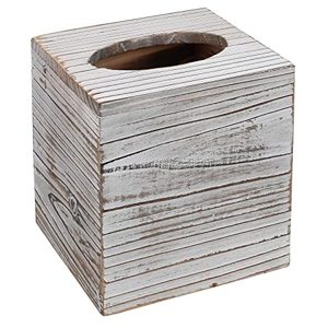 ไม้ Distressed ไม้สแควร์กล่องกระดาษทิชชูตกแต่งห้องน้ําใบหน้าผู้ถือกล่องกระดาษทิชชูบ้านไร่ - Product Image 3