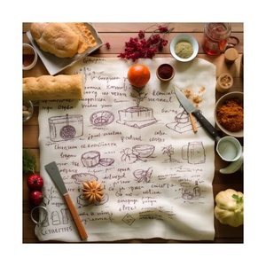 2026 Vintage Recipes Printed Embroidered Design Premium Quality Cleaning Cloth Custom Printed Eco Friendly Non-stick Dish Towels - Product Image 1