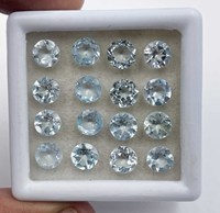 Pierre précieuse de topaze bleue ciel certifiée IGI de haute qualité, 3-10 mm, ronde, d'origine naturelle, 30 carats, pour la fabrication de bijoux