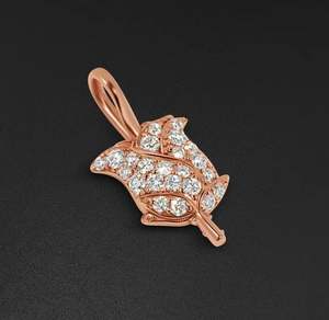 Collar con Colgante de Rosa Salvaje, Colgante Redondo de Moissanita con Acabado Chapado en Oro Blanco de 14K, Estilo Hip Hop - Product Image 3