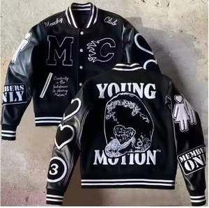 Chaqueta Bomber Varsity de Invierno Personalizada OEM Unisex para Escuela Secundaria, Estilo Béisbol, con Cuello Alto de Forro Polar, Logotipo Frontal Impermeable - Product Image 5