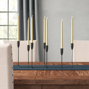 Juego de 3 portavelas New Look en negro acabado mate, portavelas de madera de alta calidad para decoración del hogar - Product Image 3