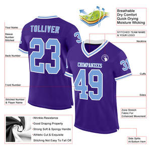 Maillot de football américain confortable grande taille personnalisé par sublimation durable brodé et cousu design athlétique sports d'équipe - Product Image 3