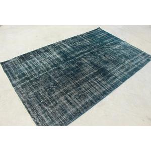 Alfombra Turca de 4.9x7.8 pies, Alfombra de Lana Vintage con Diseño de Parches Azules - Product Image 3