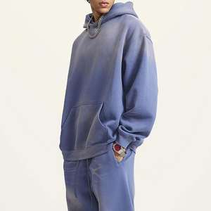 Sweat à capuche pour homme en couleur unie, durable, délavé au soleil, personnalisable, léger, décontracté, sweats à capuche délavés au soleil pour homme - Product Image 2