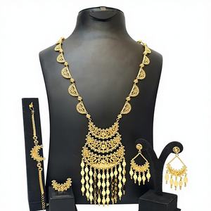 Nuevo Conjunto de Collar con Colgante Chapado en Oro de 24K para Mujer, Estilo Árabe Clásico, Joyería Fina para Bodas y Fiestas, Regalo - Product Image 1