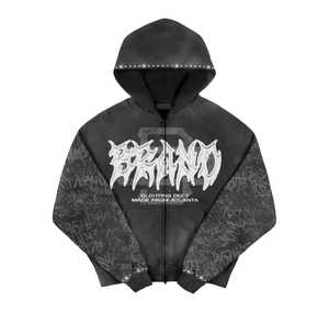 เสื้อวอร์มมีฮู้ดฟอกสีแบบวินเทจชุดวอร์ม2ชิ้นสำหรับใส่ในเมืองผู้ผลิตออกแบบได้ตามต้องการ - Product Image 4