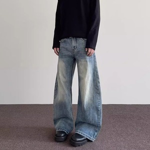 Pantalones Vaqueros de Mezclilla para Hombre, Estilo Urbano, de Alta Calidad, Personalizados, de Algodón, Sueltos, Lavados a la Piedra, Azules, de Pierna Ancha, Holgados - Product Image 5