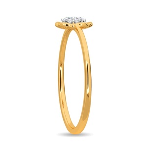 Anillo de Bodas de moissanita de cinco piedras Original, forma de flor delicada, anillo de propuesta de promesa chapado en oro de 14 quilates para novia para fiestas - Product Image 5