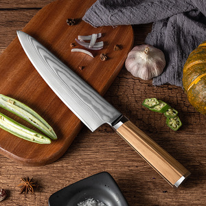 Venta al por mayor personalizado de alta calidad OEM ODM servicio cuchillos de cocina hecho a mano mango de madera de oliva japonés Damasco acero inoxidable - Product Image 2