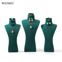 WEIMEI Vert Microfibre Cou Buste Bijoux Affichage Personnalisable Couleur pour Collier Vitrine De Mariage Bijoux Stand D'exposition