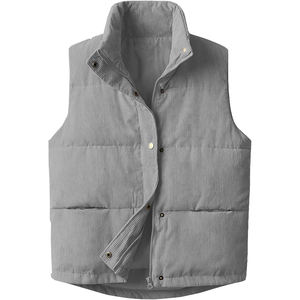 Vente chaude sans manches hommes vestes col montant léger fermeture éclair gilet bouffant Polyester matelassé unisexe gilets bouffants - Product Image 1
