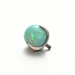 Joyería de Titanio ASTM F 136 para Piercing, Bola de Ópalo, Piercing Labret, Rosca Interna, Pendientes con Parte Trasera Plana, Titanio de Grado Implante - Product Image 5