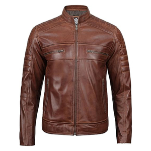 Veste en cuir élégante pour homme, tendance streetwear personnalisée, best-seller, disponible en différentes couleurs - Product Image 1