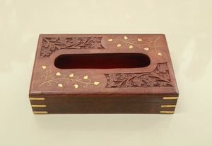 กล่องทิชชู่ทำด้วยมือทำจากไม้สี่เหลี่ยมสำหรับเก็บของในครัวบ้านส่งตรงจากผู้ผลิต - Product Image 5