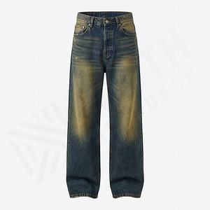 Pantalones Vaqueros Casuales para Hombre, Estilo Holgado, Pierna Recta, Lavados, Pierna Ancha, para Todas las Temporadas, Primavera, Verano, Otoño, Invierno, Color Personalizado - Product Image 1