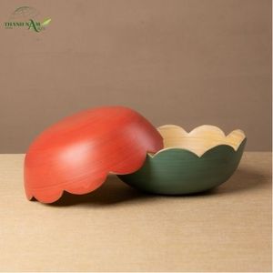 Tazón de Bambú Hilado a Mano - Elegante Silueta Floral Ecológico Ligero Personalizado para Fiestas y Uso Doméstico - Product Image 2