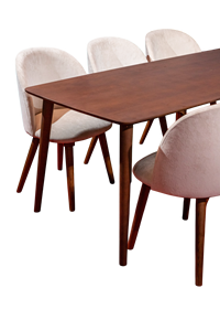 Enlander Ensemble de salle à manger moderne de 6 places avec design rectangulaire en bois de frêne brun massif pour la maison, la villa, l'hôtel et le restaurant - Product Image 6